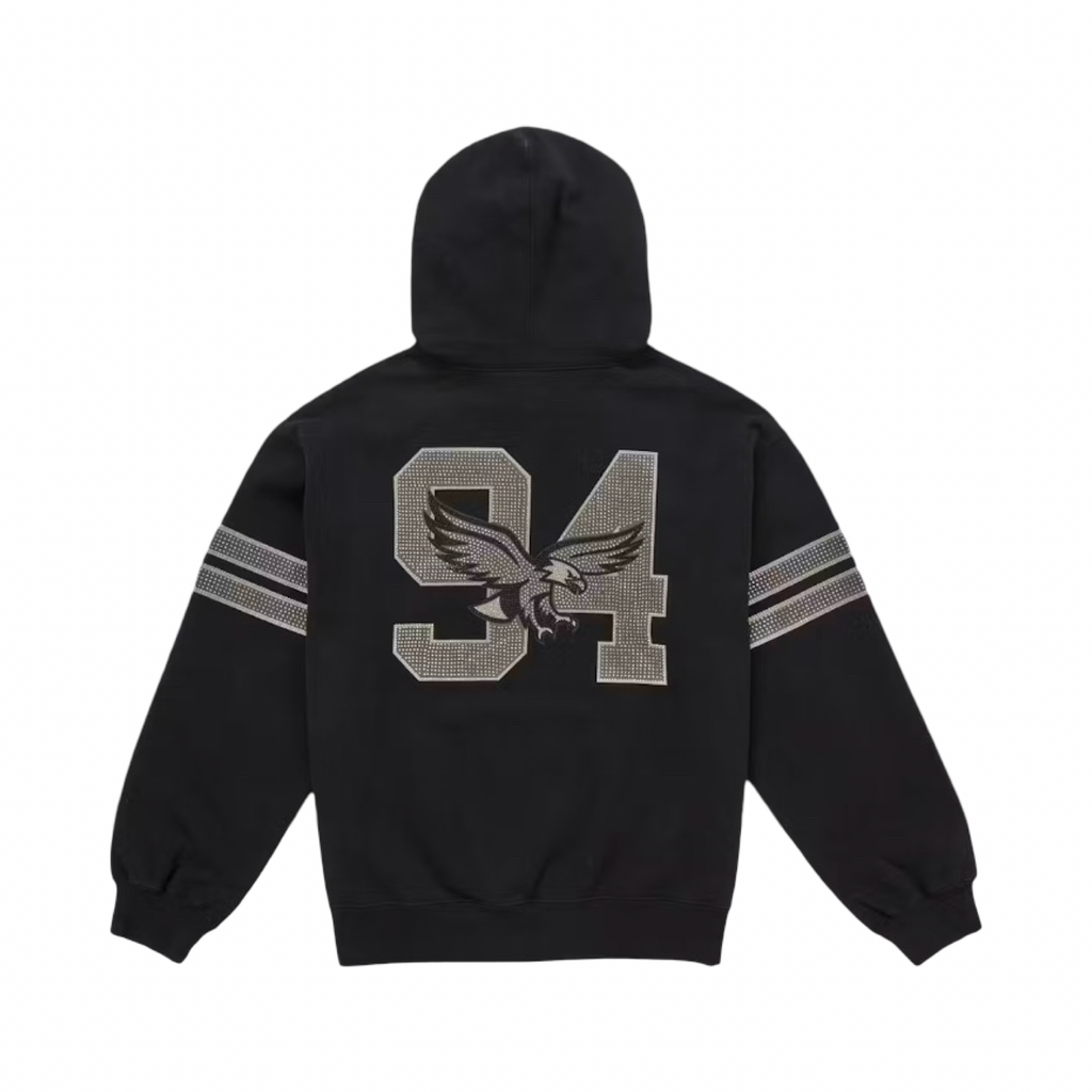 Supreme Rhinestone Eagle Hooded Sweatshirt Black FW26