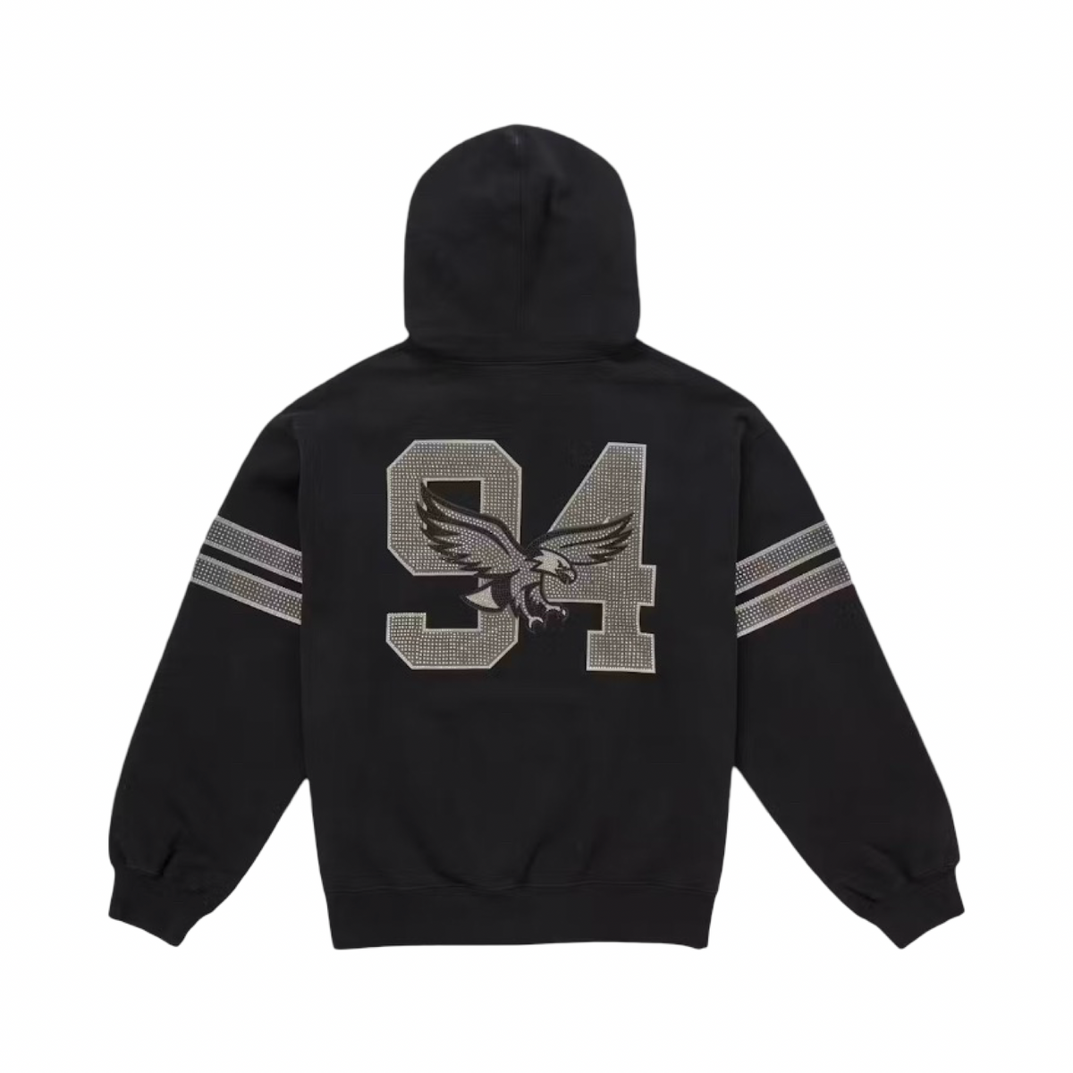 Supreme Rhinestone Eagle Hooded Sweatshirt Black FW26
