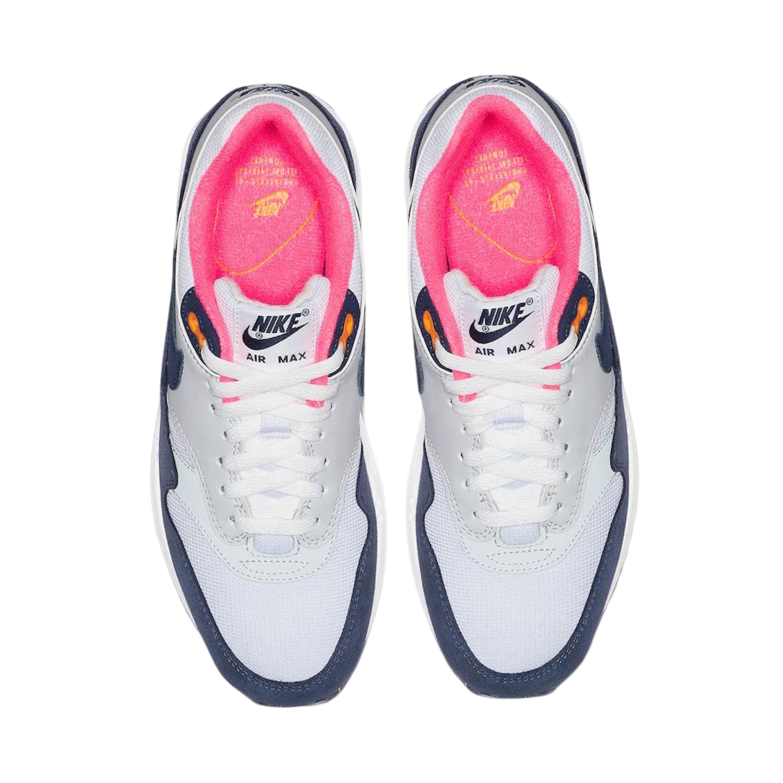 Women's Nike Air Max 1 Pure Platinum Midnight Navy Racer Pink