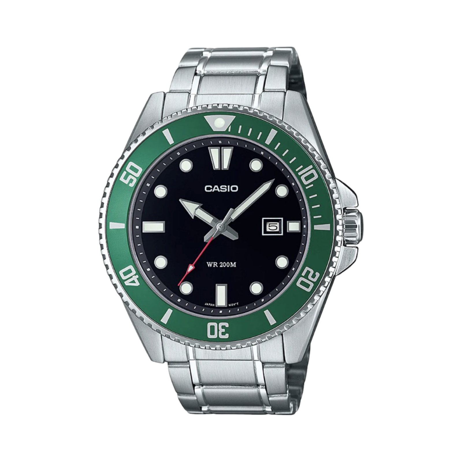 Casio Duro Dive Resin Analogue Green Black White Dial Watch 50M MDV107 ...