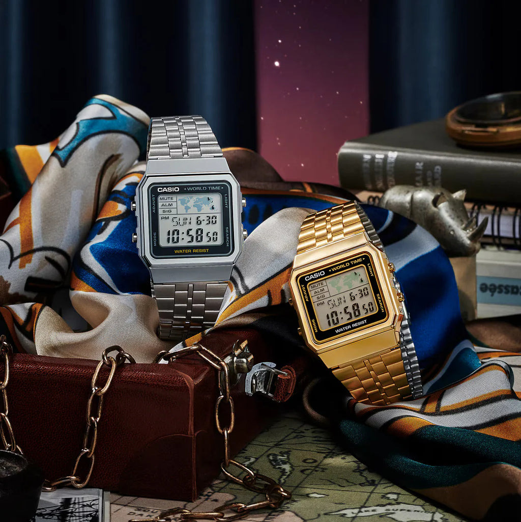 Casio Vintage Digital Square Watch Silver A500WA-1D