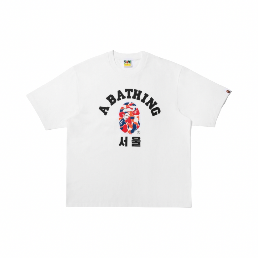 A Bathing Ape Seoul Korea Exclusive College Tee White