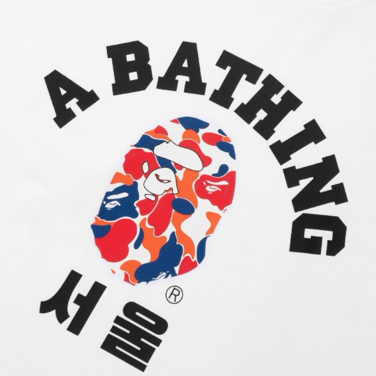 A Bathing Ape Seoul Korea Exclusive College Tee White