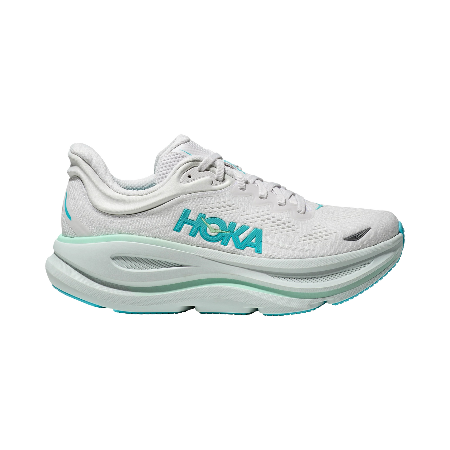 Women's Hoka Bondi 9 B Width White Frost Cielo Blue