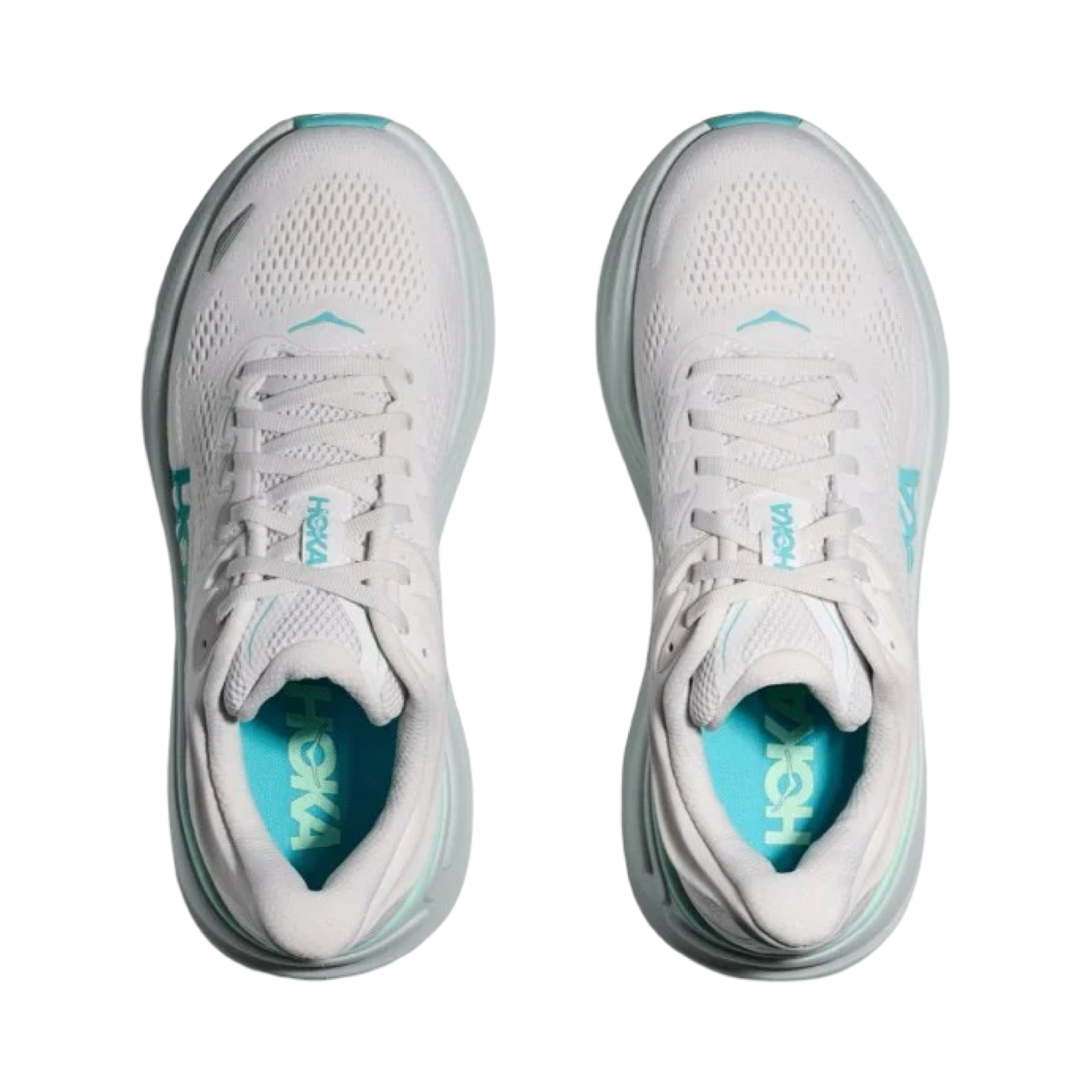 Women's Hoka Bondi 9 B Width White Frost Cielo Blue