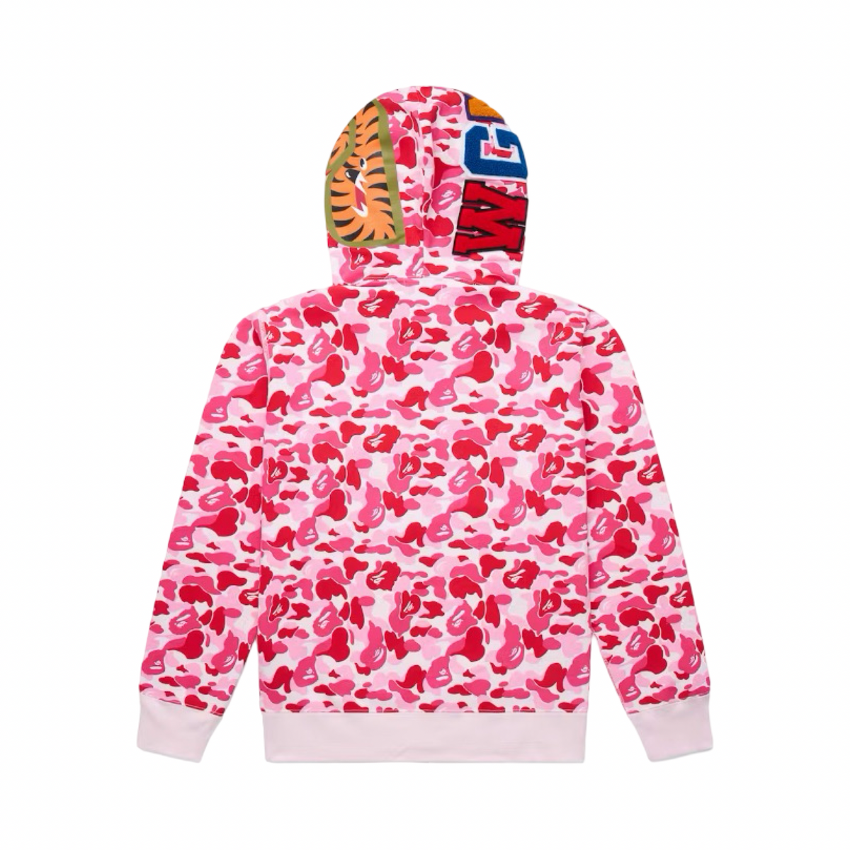 A Bathing Ape Shark Parka Full Zip Hoodie Pink Camo