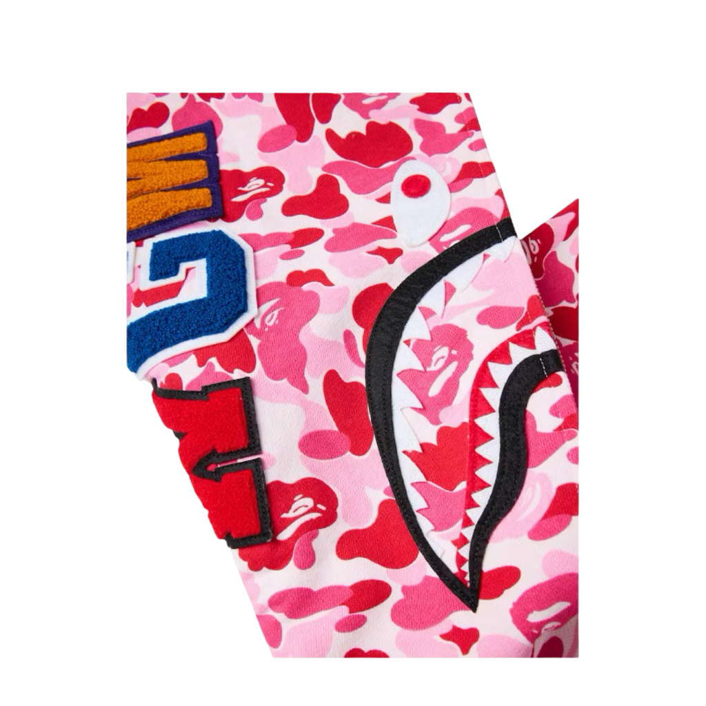 A Bathing Ape Shark Parka Full Zip Hoodie Pink Camo