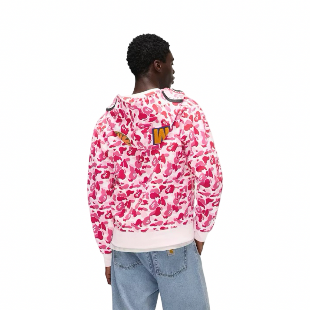 A Bathing Ape Shark Parka Full Zip Hoodie Pink Camo