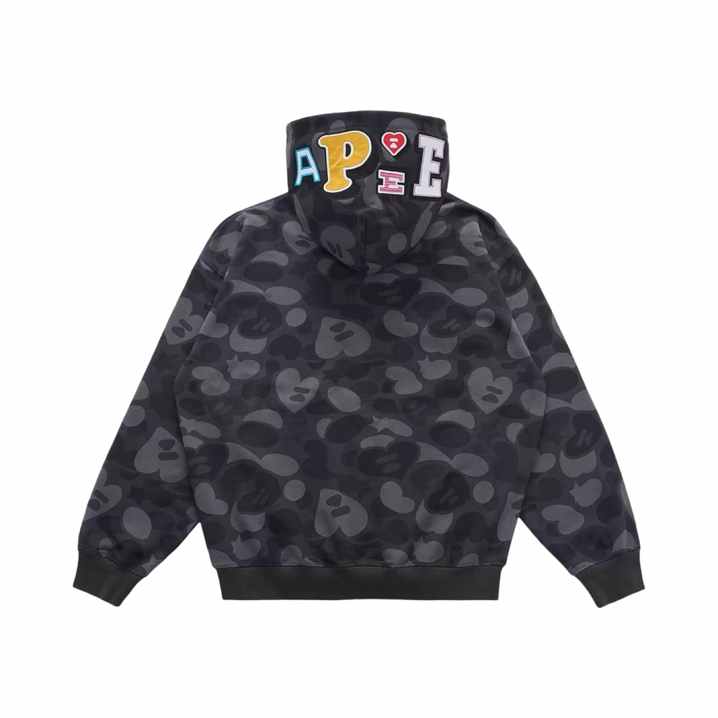 Aape Full Zip Black Camo Hoodie