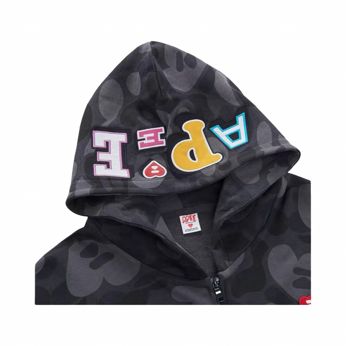 Aape Full Zip Black Camo Hoodie