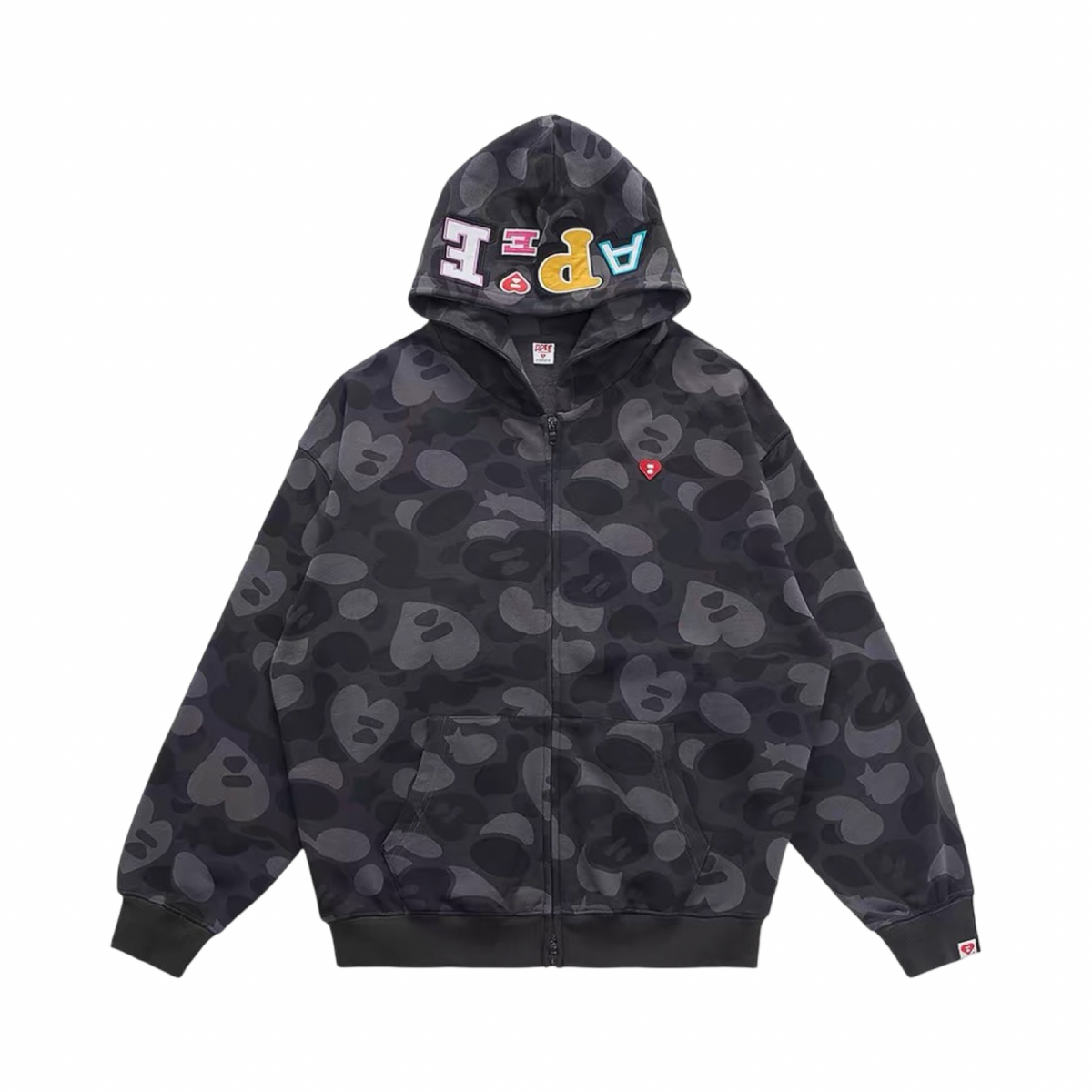 Aape Full Zip Black Camo Hoodie