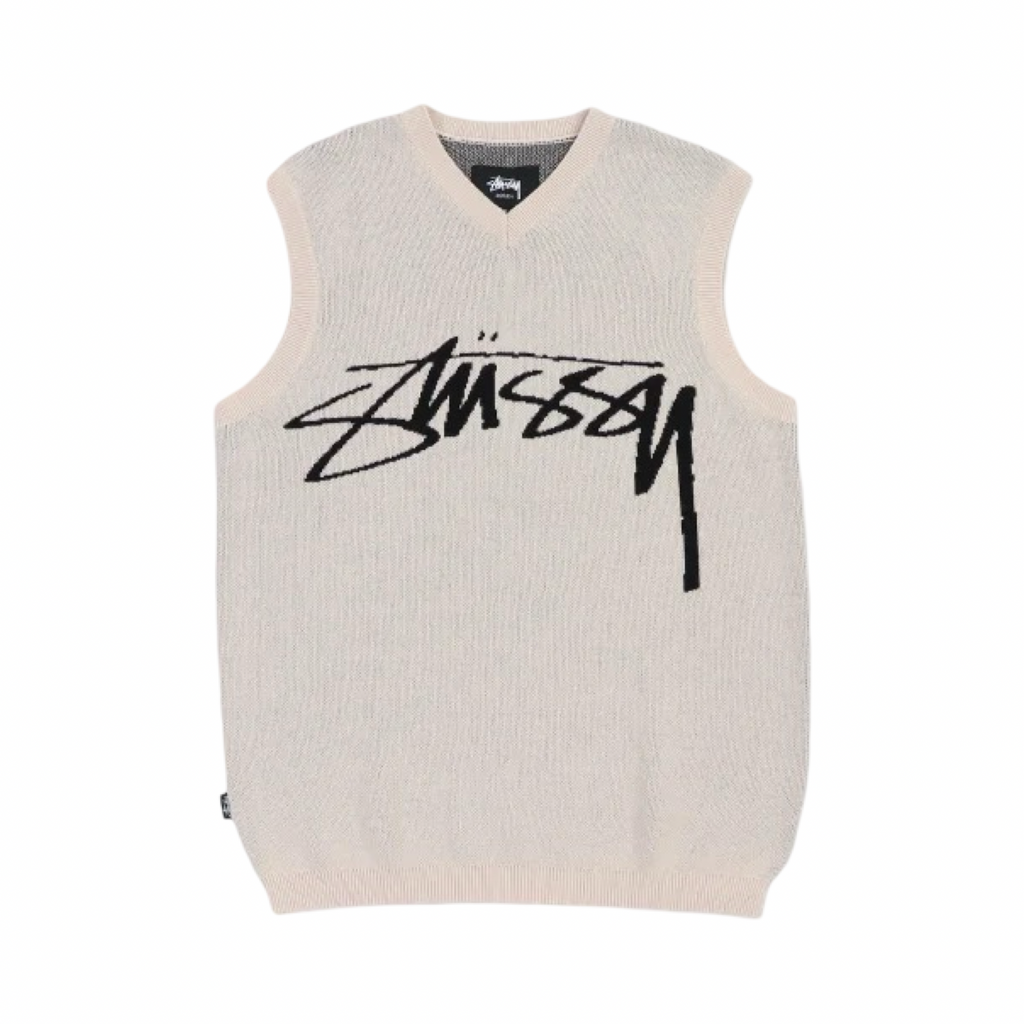 Stussy Smooth Stock Knit Vest Cream