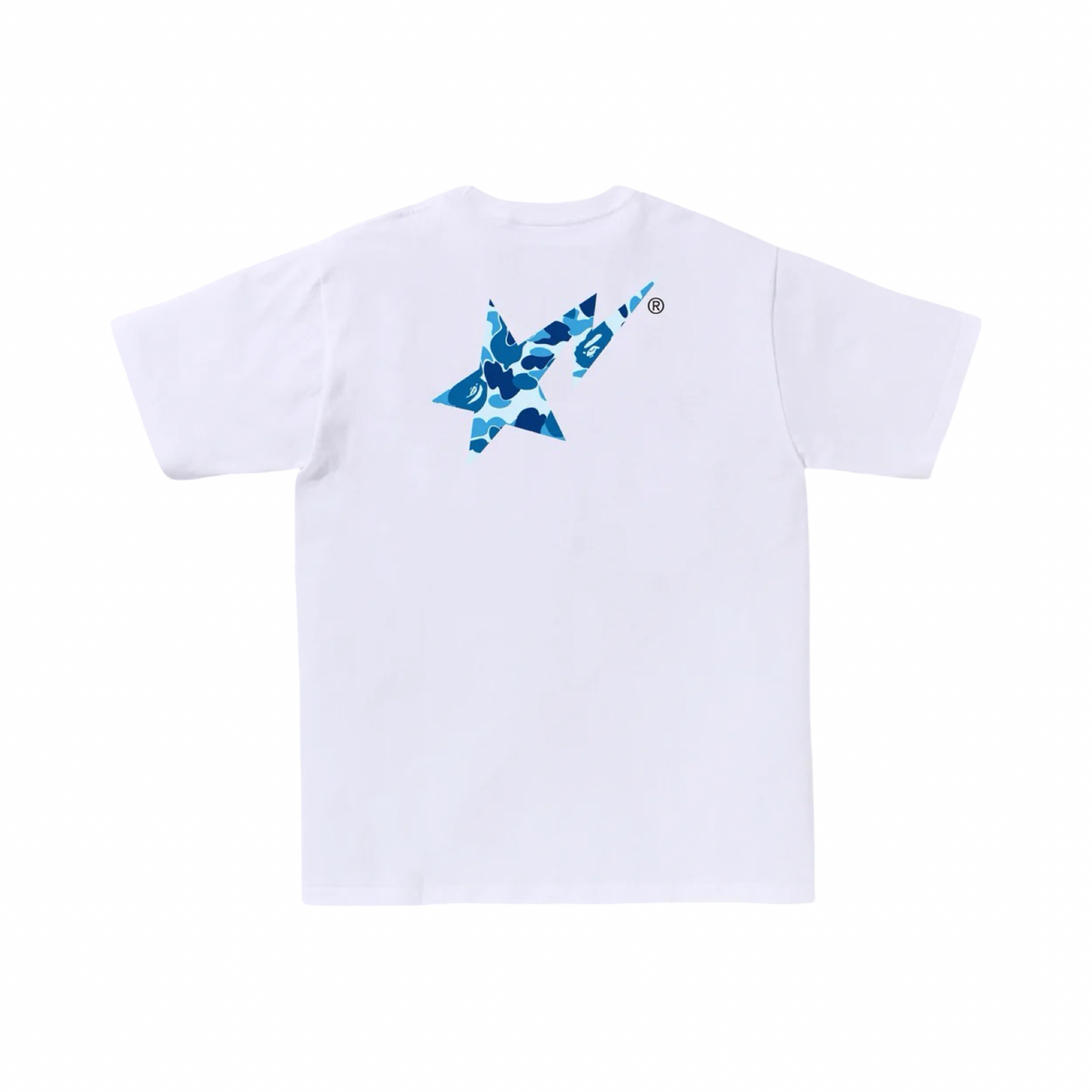 A Bathing Ape Bape Camo Ape Face STA Blue Camo White Tee