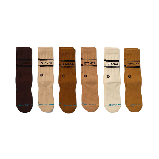 Stance Icon Basic Crew Socks 6 Pack Multi Colour Cream Cream