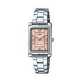 Casio LTP1234DD-4ADF Silver Pink Face Analogue Band