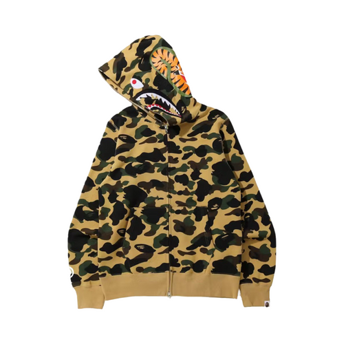 A Bathing Ape 1st Camo Shark Full Zip Hoodie Yellow Camo