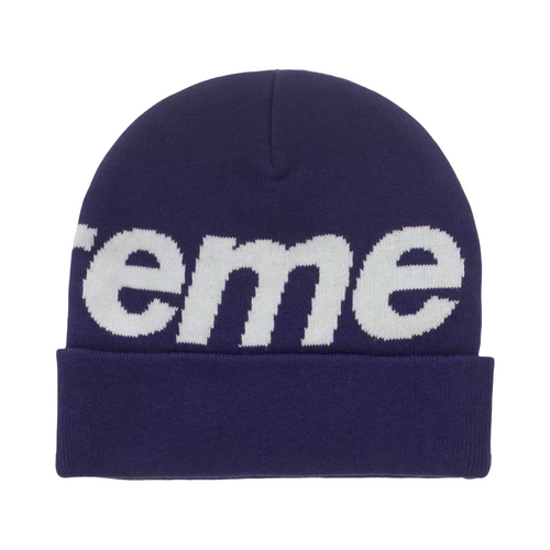 Supreme Big Logo Beanie Purple White FW25