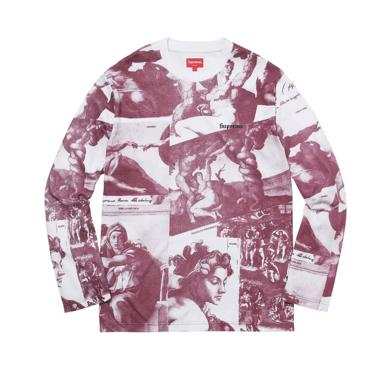 Supreme Michelangelo Long Sleeve Top Burgundy