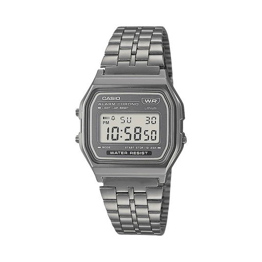 Casio Vintage Digital Watch Silver Black Grey A158WETB-1A