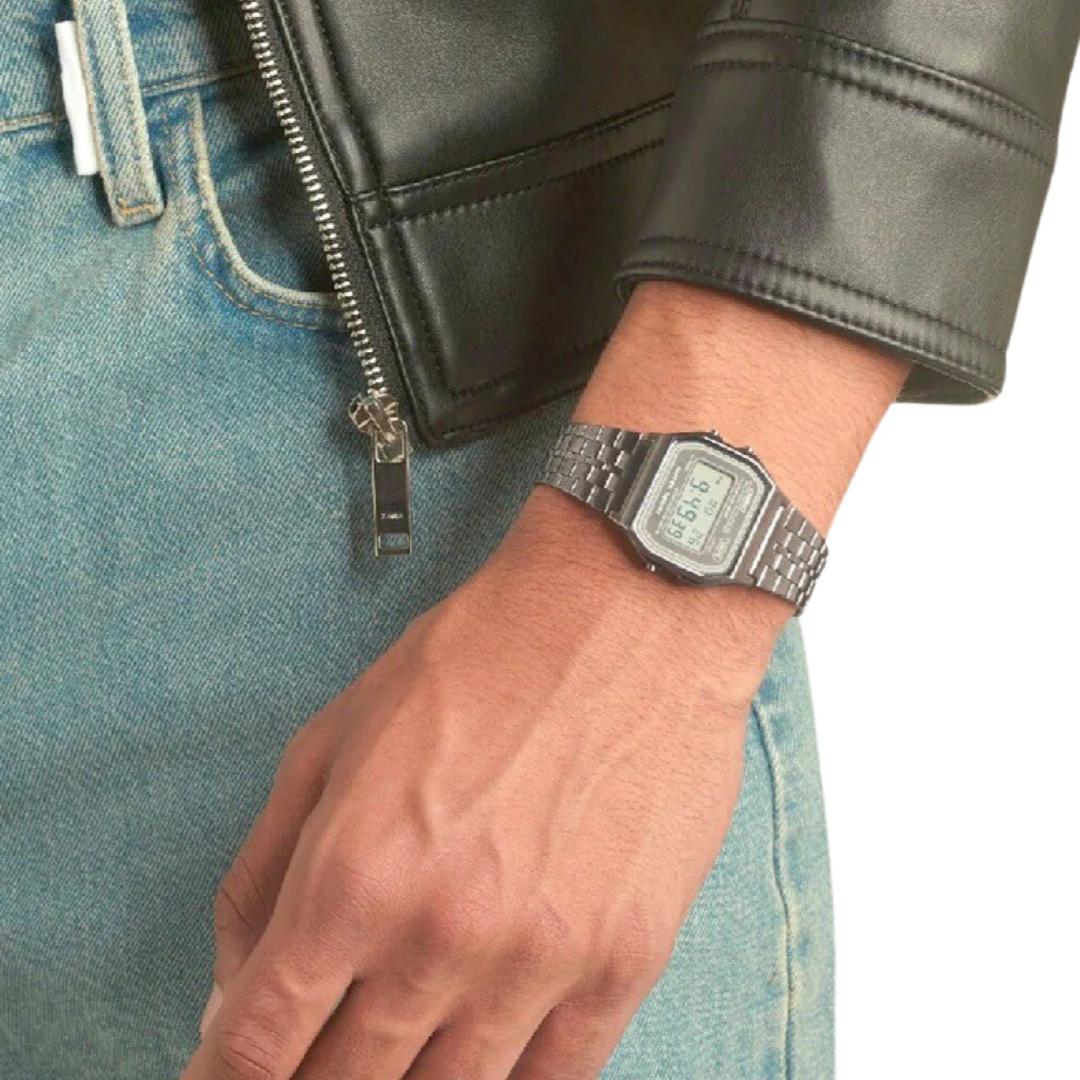 Casio Vintage Digital Watch Silver Black Grey A158WETB-1A