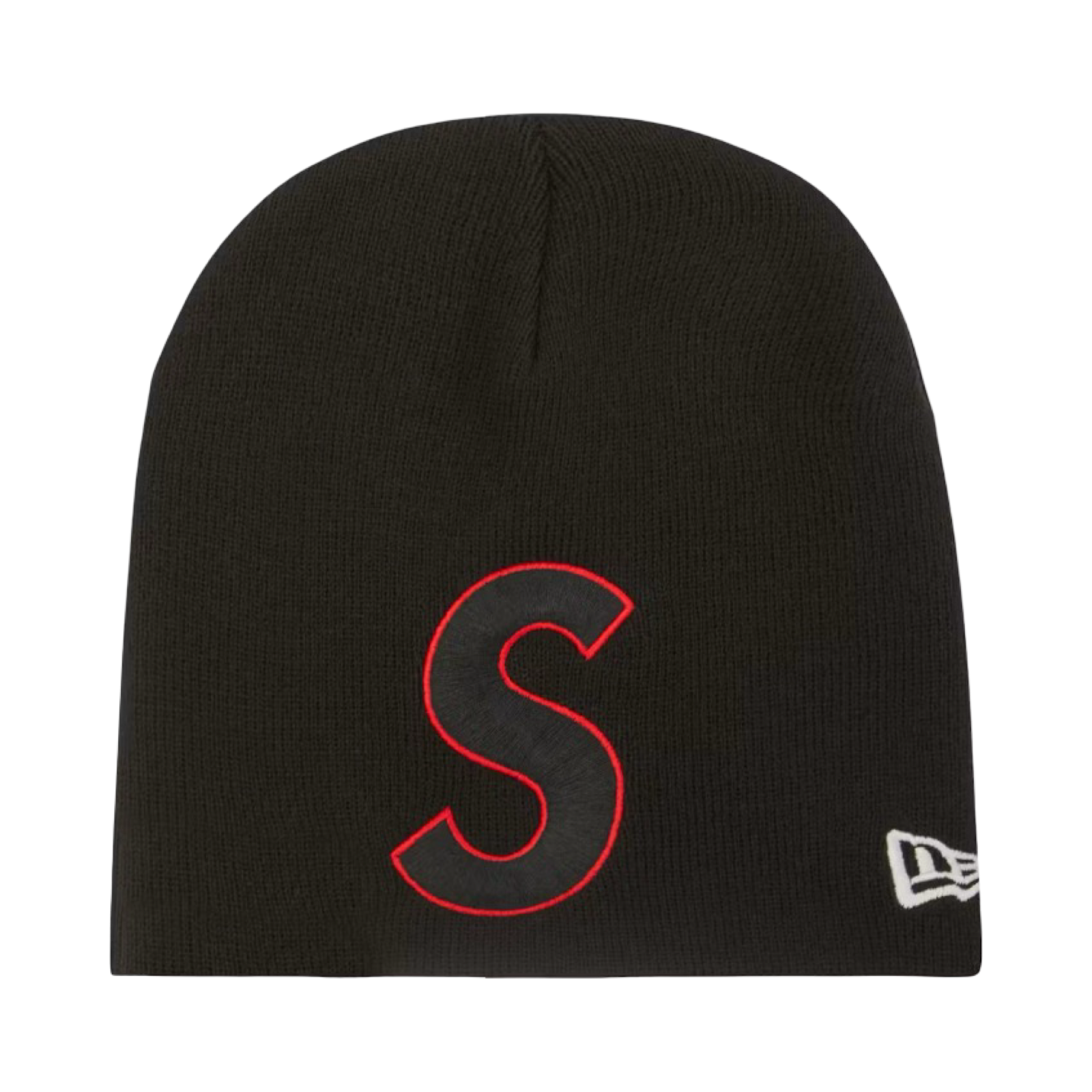 New Era x Supreme S Logo Beanie Black Red SS23