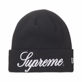 Supreme Script Box Logo Beanie Black White FW24