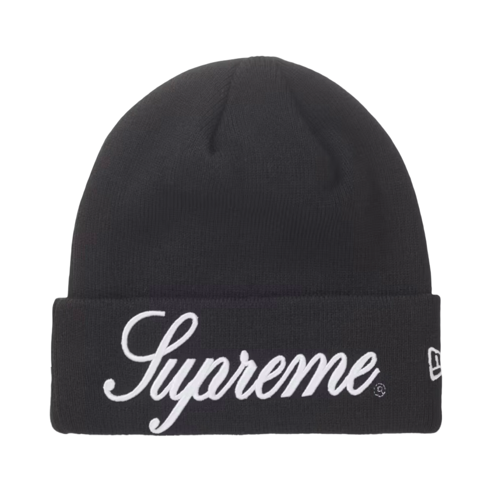 Supreme Script Box Logo Beanie Black White FW24