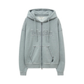 Matin Kim Raw Cut Applique Hoodie Zip Up Grey