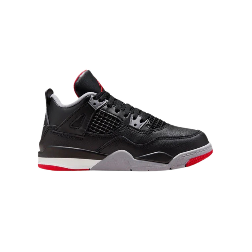 Air Jordan 4 Retro Reimagined BRED 2024 Black Fire Red Cement Grey  (Pre School)