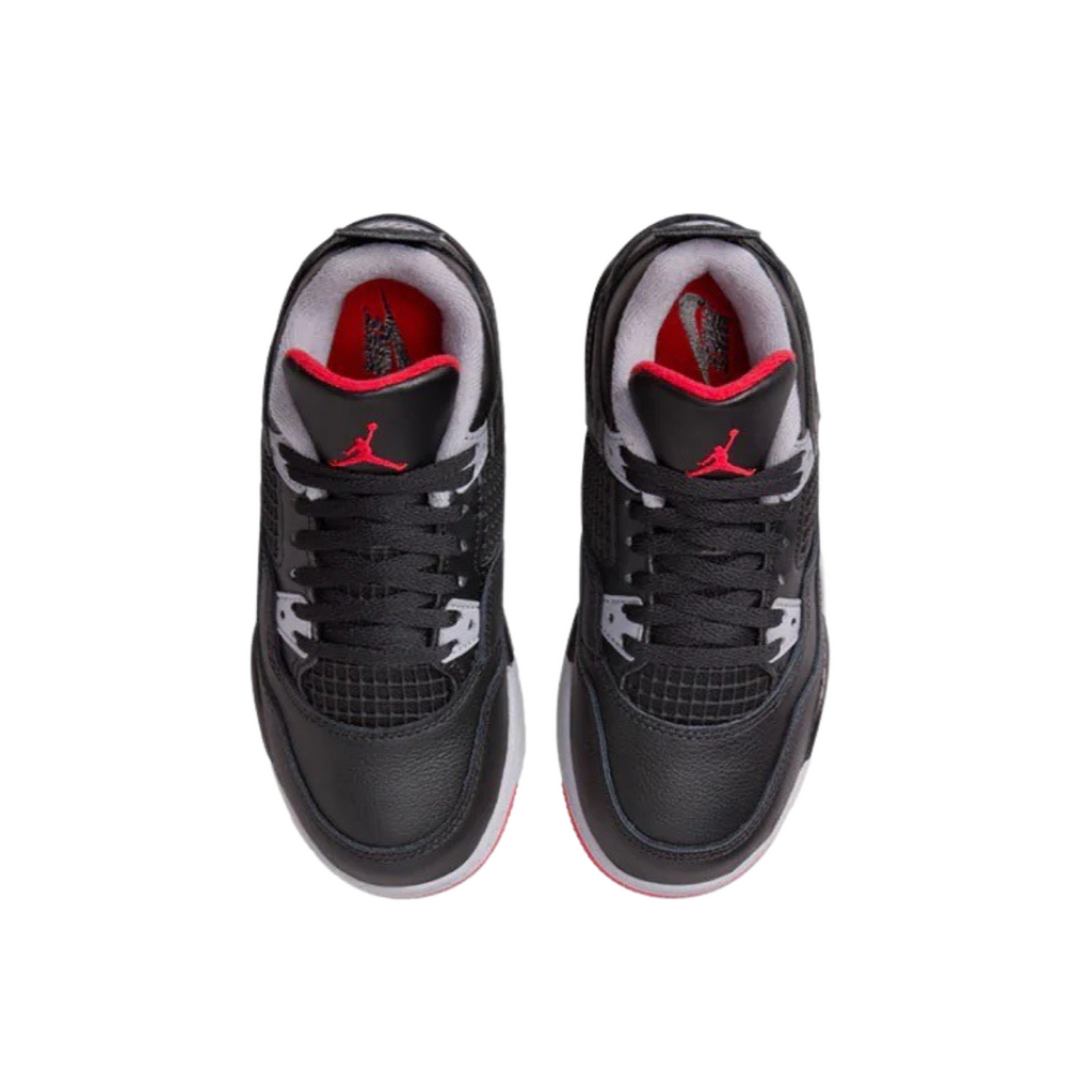 Air Jordan 4 Retro Reimagined BRED 2024 Black Fire Red Cement Grey  (Pre School)