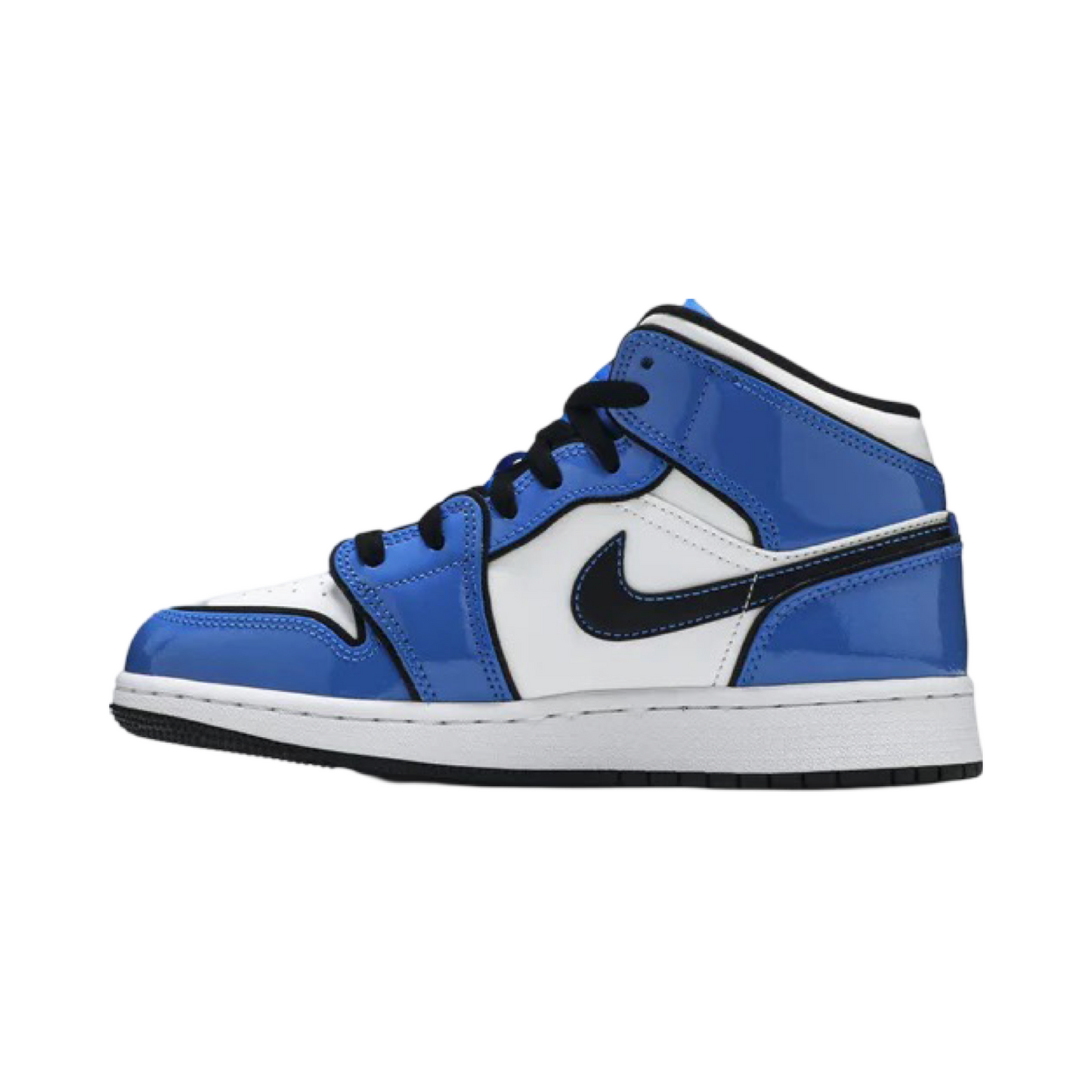 Air Jordan 1 Mid GS Signal Blue White Black