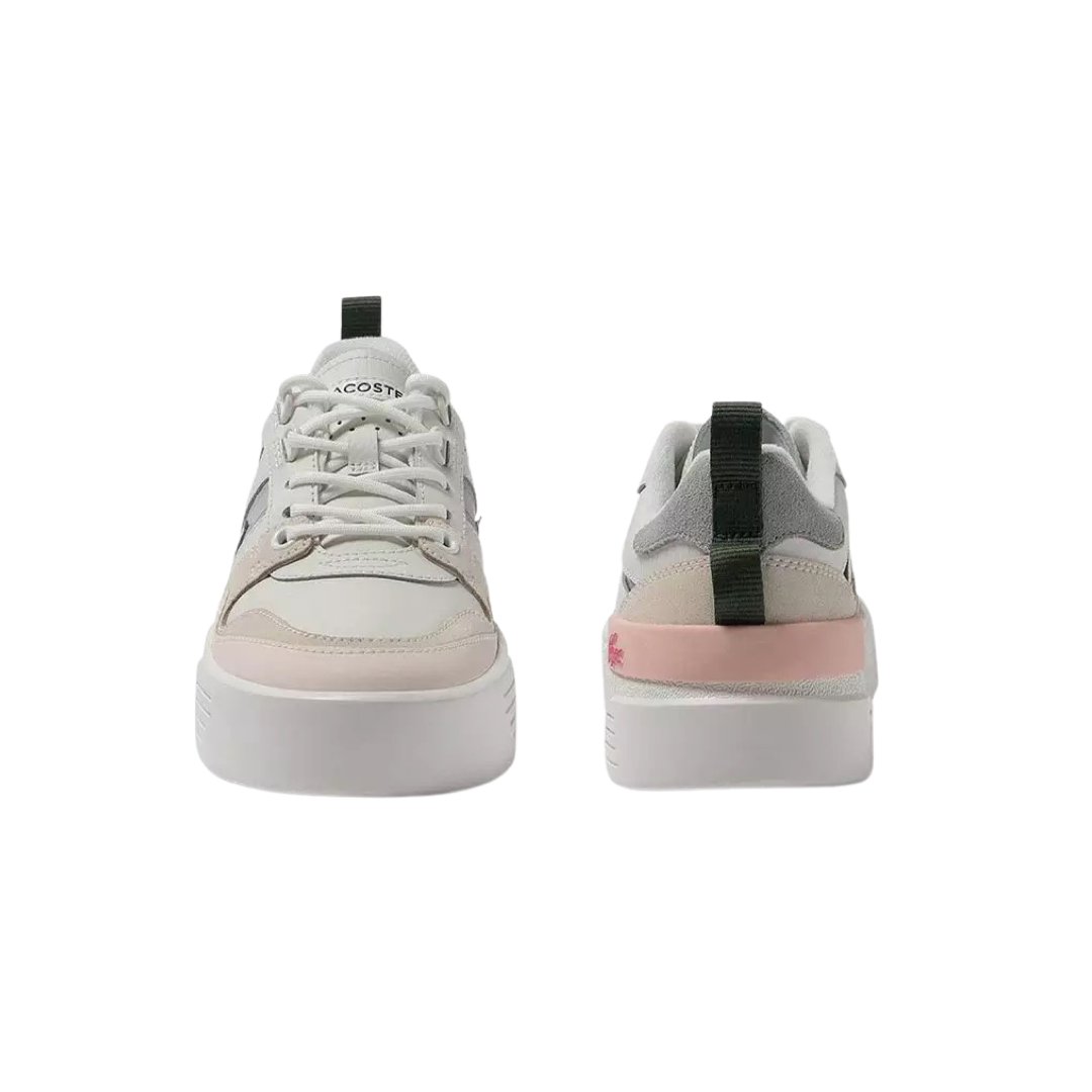 Women's Lacoste L002 White Grey Pink Sneakers