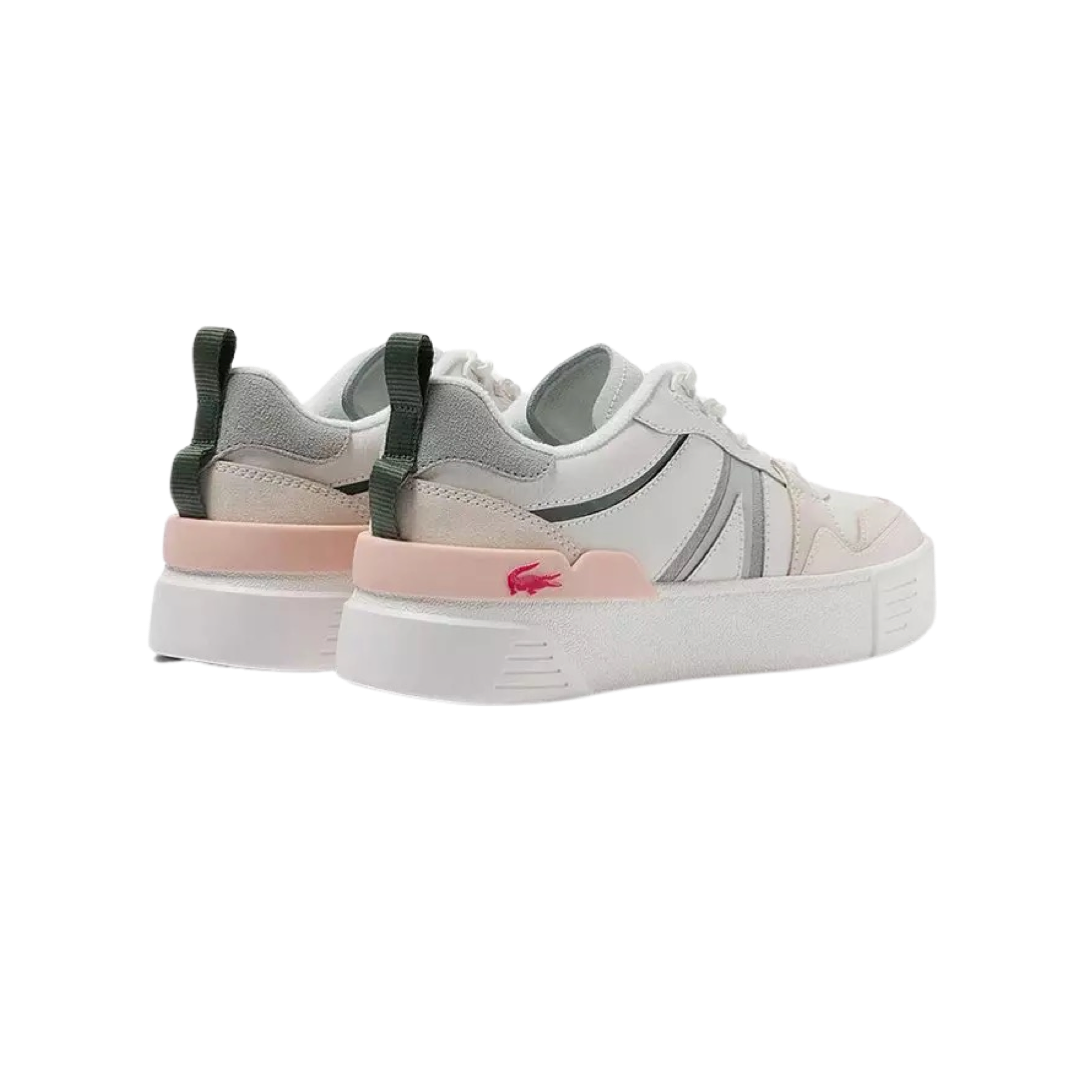 Women's Lacoste L002 White Grey Pink Sneakers