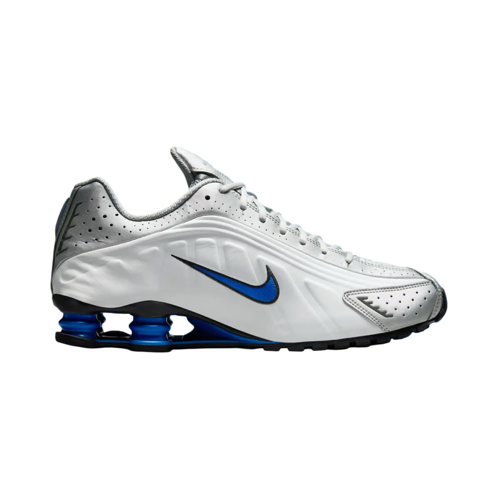 Nike Shox R4 White Metallic Silver Royal Blue