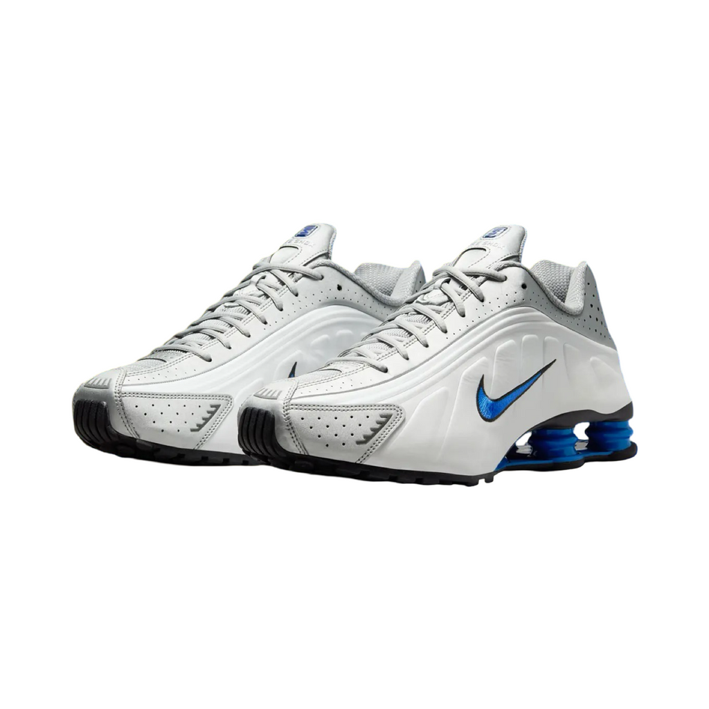 Nike Shox R4 White Metallic Silver Royal Blue