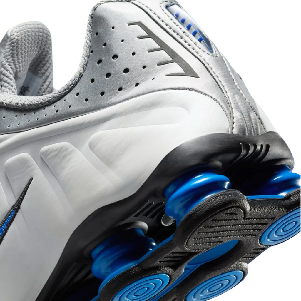 Nike Shox R4 White Metallic Silver Royal Blue