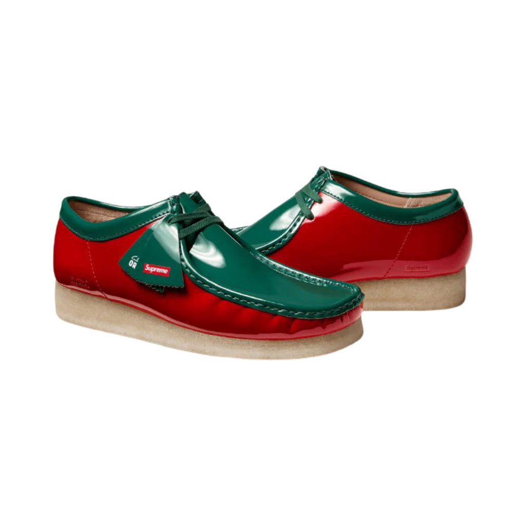 Supreme x Clarks Original Wallabee Patent Leather Red Green Multicolour