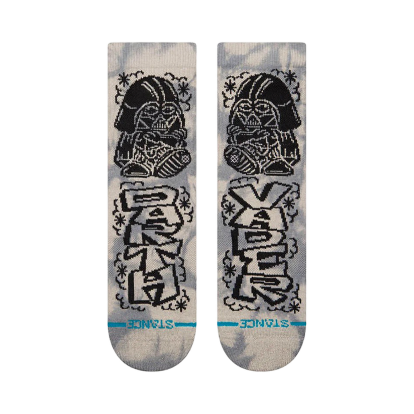 Kids Stance Icon DJ Darth Vader Graphic Print Black Crew Socks