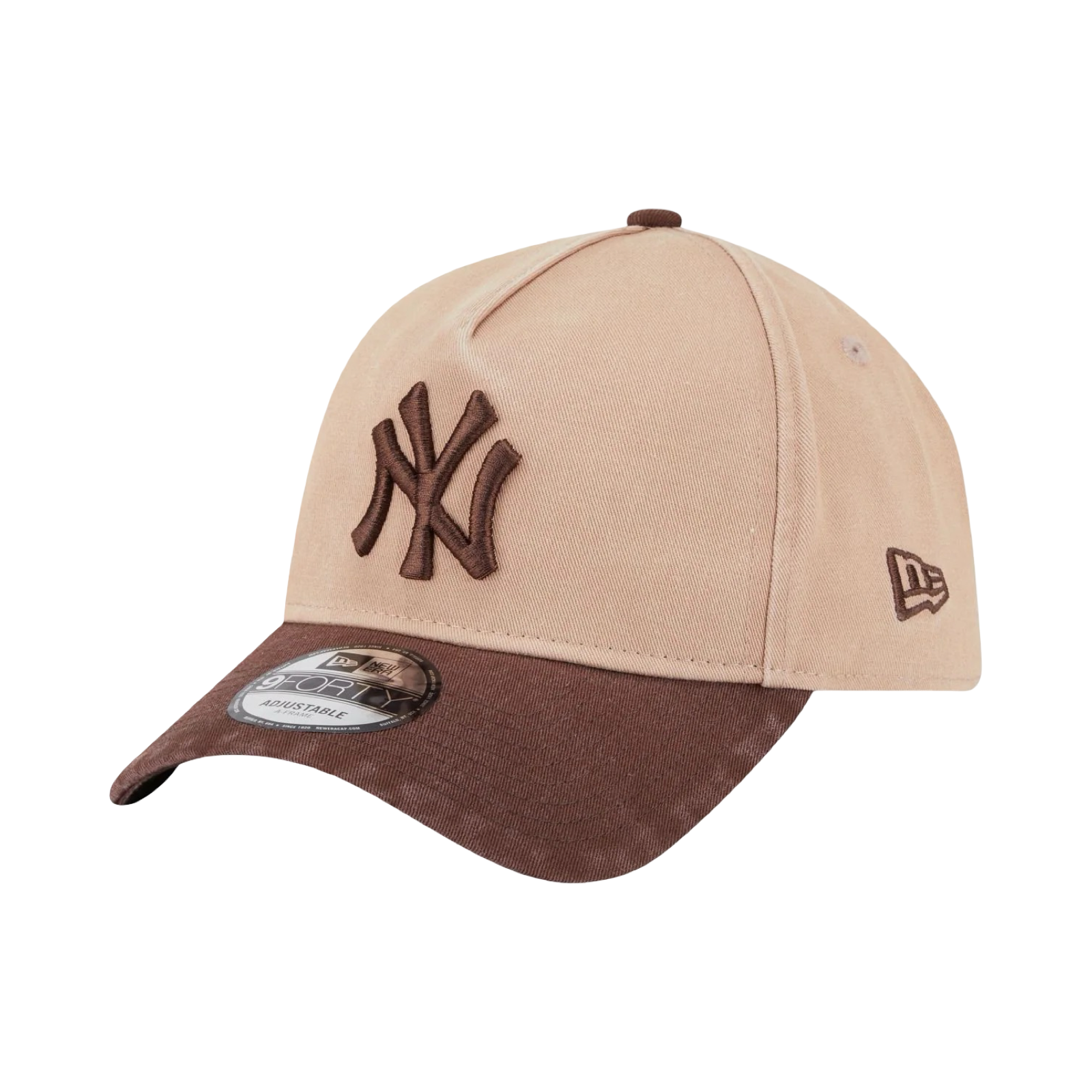 New Era 9Forty A-Frame Washed Earthtones New York Yankees Black Brown Snapback Cap