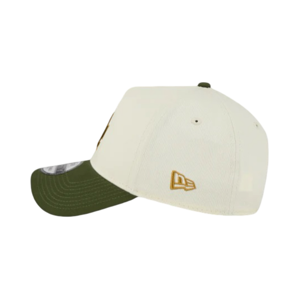 New Era 9Forty A-Frame Metallic Script Los Angeles Dodgers White Gold Green Snapback Cap