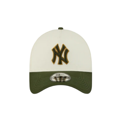 New Era 9Forty A-Frame Metallic Script New York Yankees White Gold Green Snapback Cap