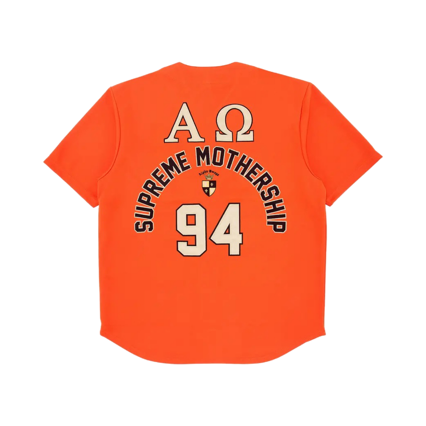 Supreme Alpha Omega Baseball Jersey Orange FW24