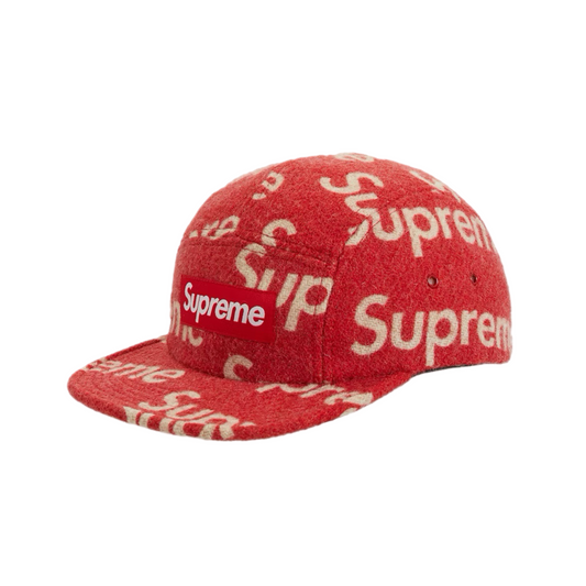 Supreme Harris Tweed Camp Cap Red FW18