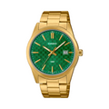 Men's Casio MTPVD03G-3A Goldtone Green Face Steel Band Watch