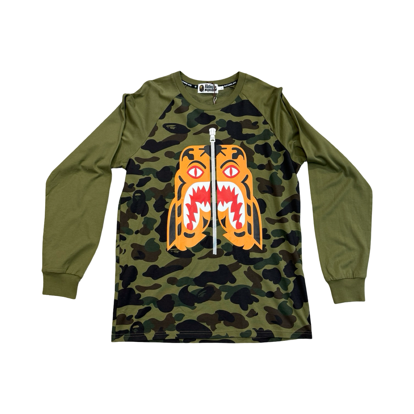A Bathing Ape Tiger Head Camo Green Long Sleeve