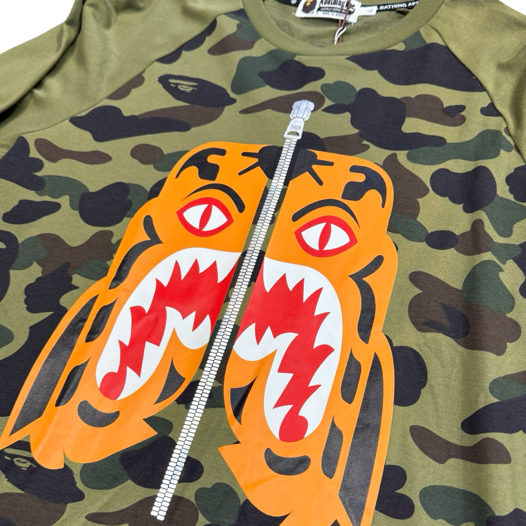 A Bathing Ape Tiger Head Camo Green Long Sleeve