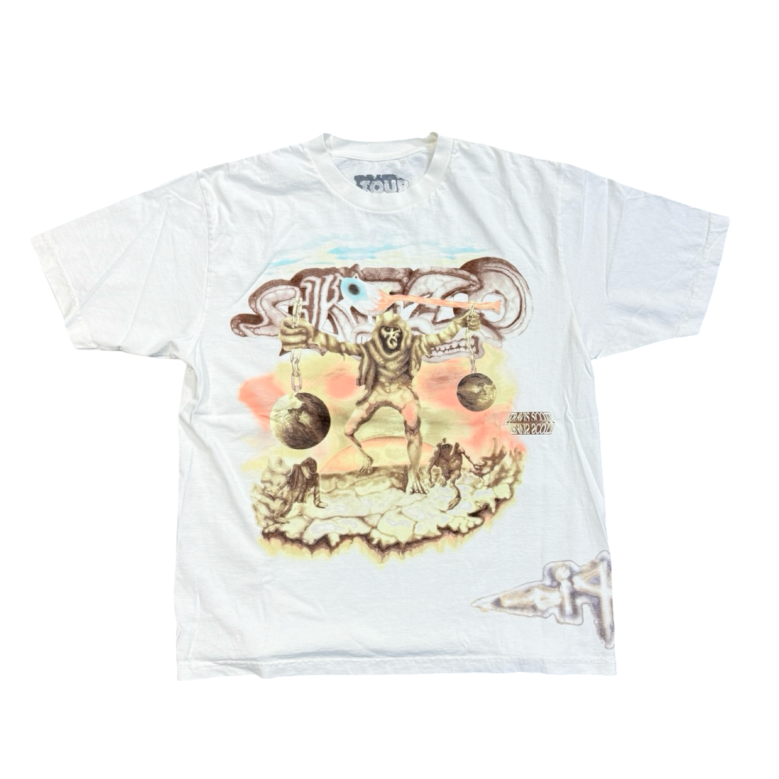 Travis Scott Circus Maximus Skitzo Tour 2024 Merch Tee White