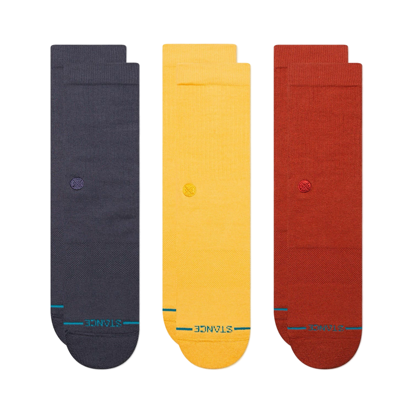 Stance Icon 3 Pack Crew Socks Navy