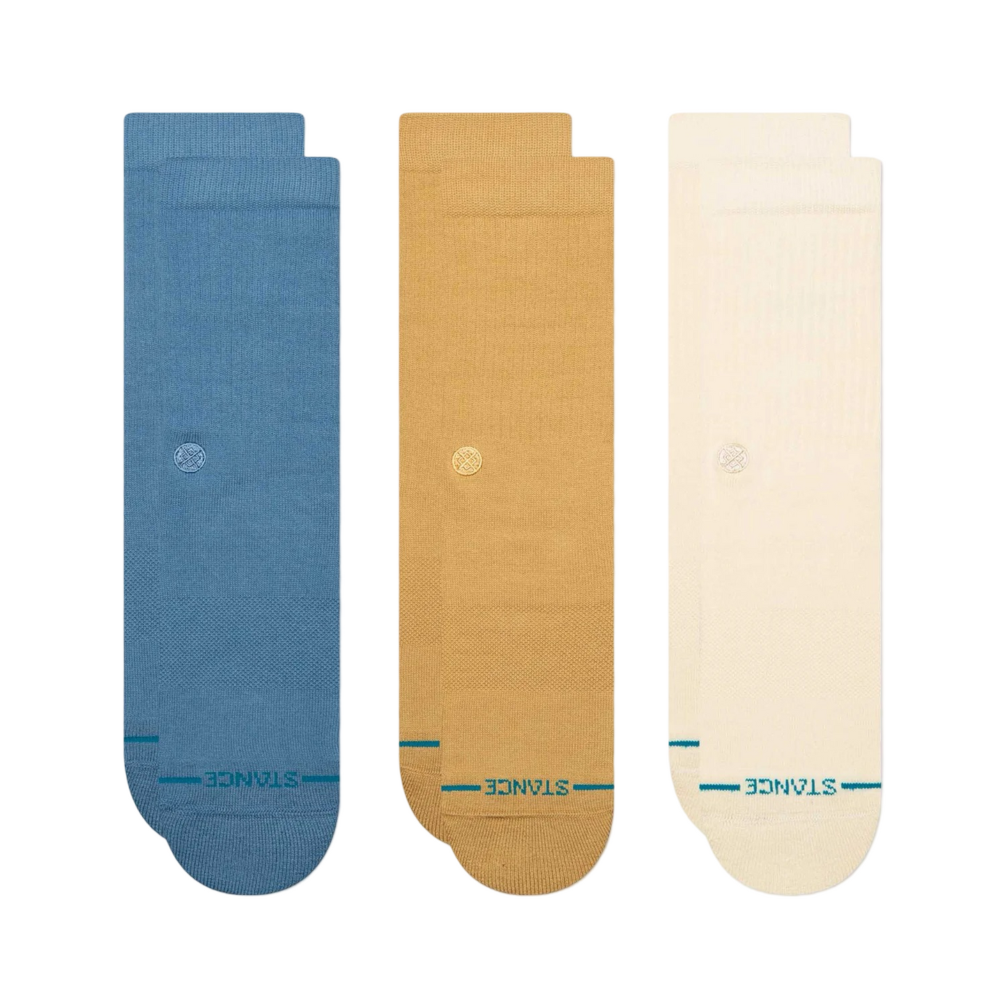 Stance Icon 3 Pack Crew Socks Cream