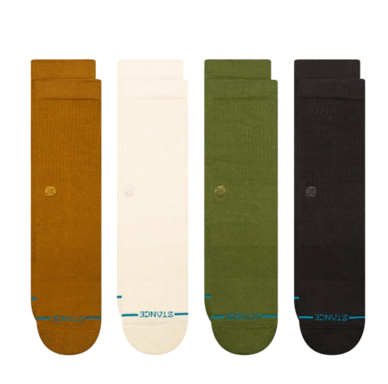 Stance Icon 3 Pack Crew Socks Gold